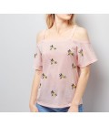 T-shirt damski NL Embroidery Vest XS 0706004/34